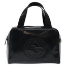 GUCCI Hand Bag Patent Leather Black Silver 000 1274 0505 Auth ep8594-13