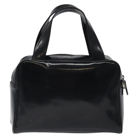 GUCCI Hand Bag Patent Leather Black Silver 000 1274 0505 Auth ep8594