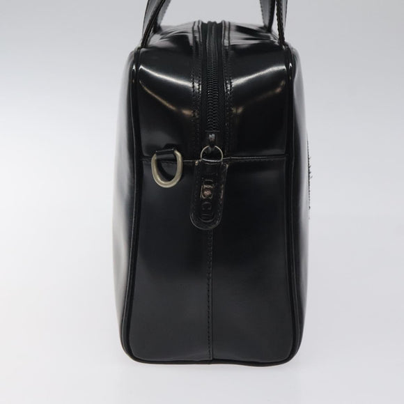 GUCCI Hand Bag Patent Leather Black Silver 000 1274 0505 Auth ep8594