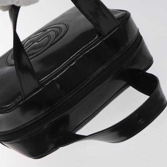 GUCCI Hand Bag Patent Leather Black Silver 000 1274 0505 Auth ep8594