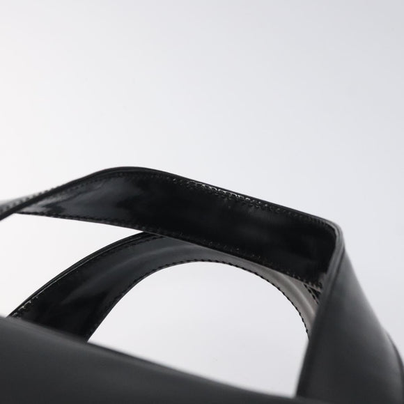 GUCCI Hand Bag Patent Leather Black Silver 000 1274 0505 Auth ep8594