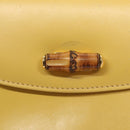 GUCCI Bamboo Chain Shoulder Bag Leather Yellow 001 115 1497 Auth ep8600-18