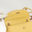 GUCCI Bamboo Chain Shoulder Bag Leather Yellow 001 115 1497 Auth ep8600-9