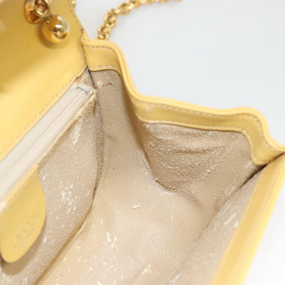 GUCCI Bamboo Chain Shoulder Bag Leather Yellow 001 115 1497 Auth ep8600