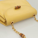 GUCCI Bamboo Chain Shoulder Bag Leather Yellow 001 115 1497 Auth ep8600-6