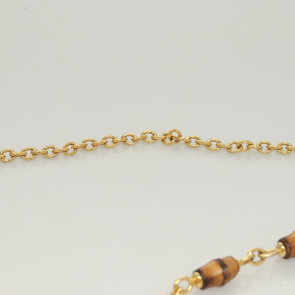 GUCCI Bamboo Chain Shoulder Bag Leather Yellow 001 115 1497 Auth ep8600