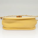 GUCCI Bamboo Chain Shoulder Bag Leather Yellow 001 115 1497 Auth ep8600-5