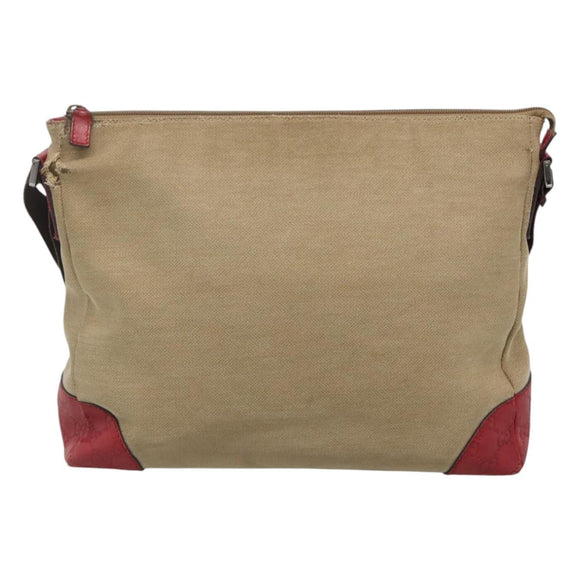 GUCCI Guccissima Shoulder Bag Canvas Beige 257301 Auth ep8622