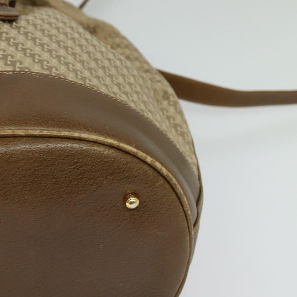 GUCCI Shoulder Bag Canvas Beige Gold Auth ep8623