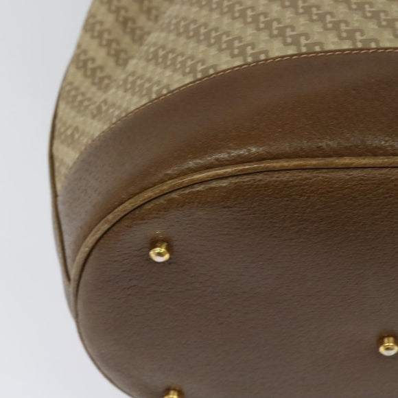 GUCCI Shoulder Bag Canvas Beige Gold Auth ep8623