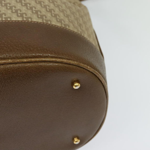 GUCCI Shoulder Bag Canvas Beige Gold Auth ep8623