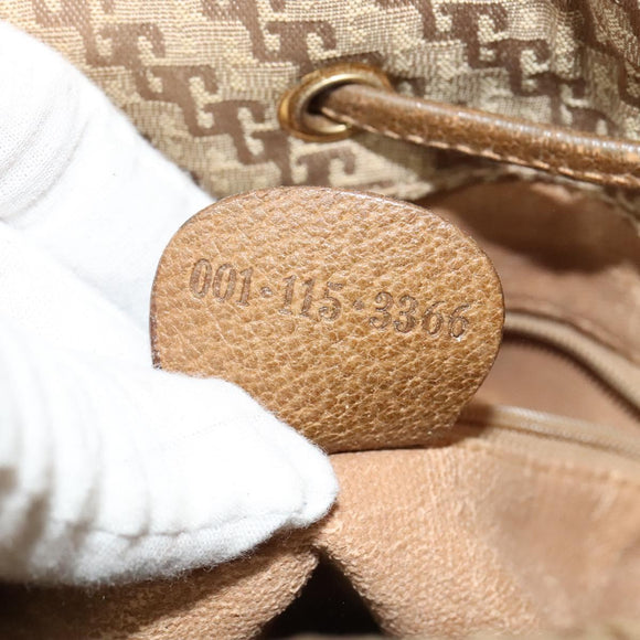 GUCCI Shoulder Bag Canvas Beige Gold Auth ep8623