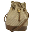 GUCCI Shoulder Bag Canvas Beige Gold Auth ep8623-1