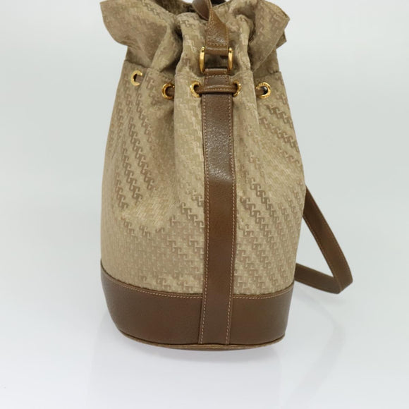 GUCCI Shoulder Bag Canvas Beige Gold Auth ep8623