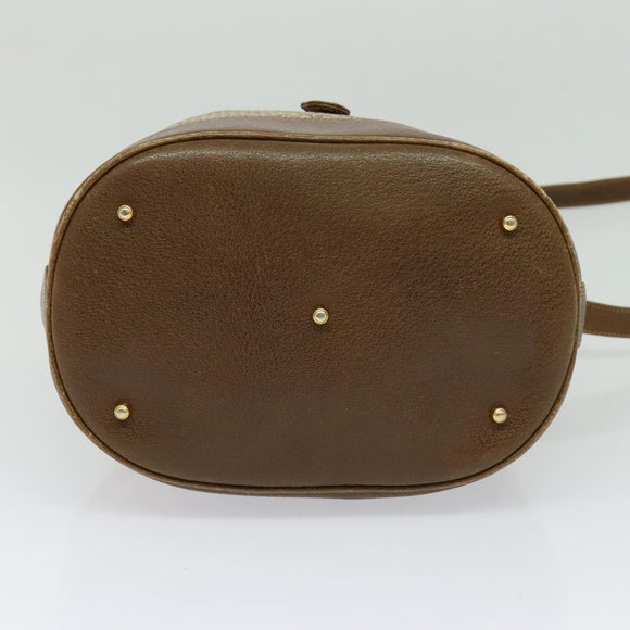 GUCCI Shoulder Bag Canvas Beige Gold Auth ep8623