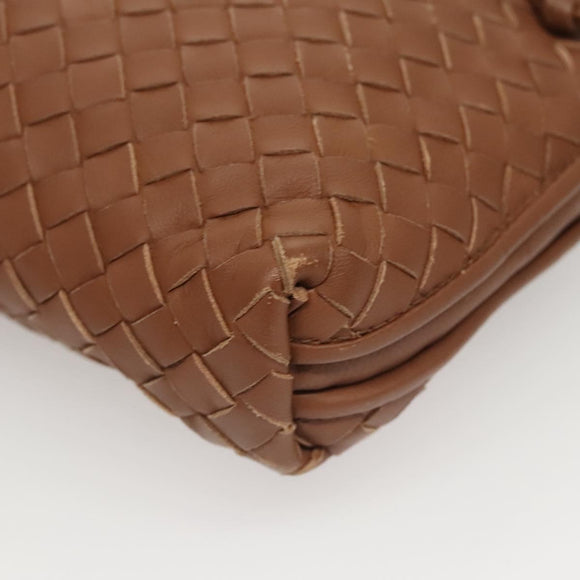 BOTTEGA VENETA INTRECCIATO Shoulder Bag Leather Brown Auth ep8637V