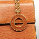 CELINE Hand Bag Leather Brown Gold Auth ep8641-18