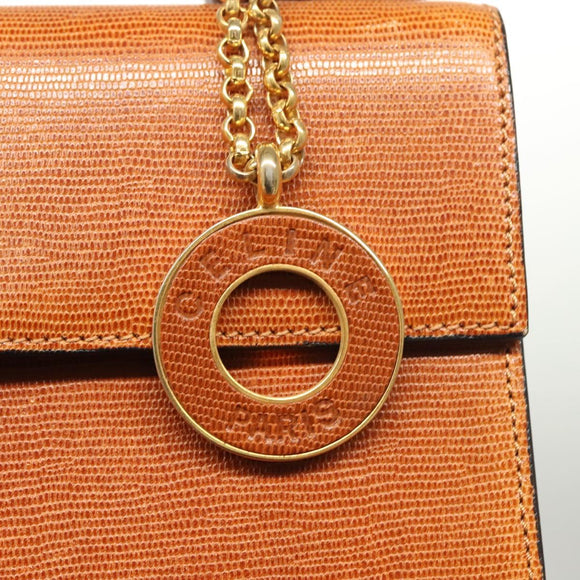 CELINE Hand Bag Leather Brown Gold Auth ep8641