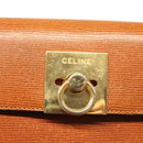 CELINE Hand Bag Leather Brown Gold Auth ep8641-19