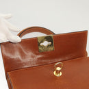 CELINE Hand Bag Leather Brown Gold Auth ep8641-10
