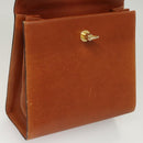 CELINE Hand Bag Leather Brown Gold Auth ep8641-20