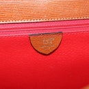 CELINE Hand Bag Leather Brown Gold Auth ep8641-12