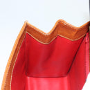 CELINE Hand Bag Leather Brown Gold Auth ep8641-22