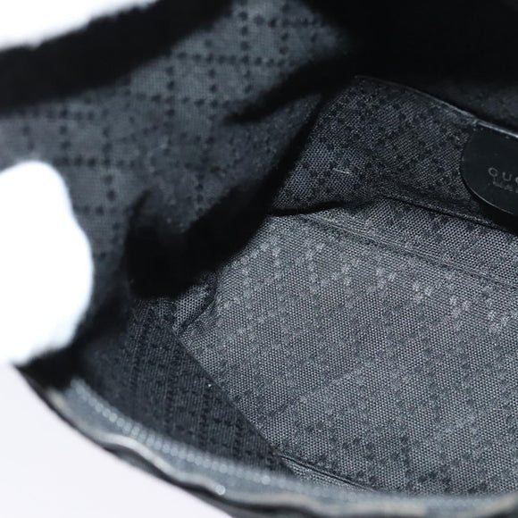 GUCCI Hand Bag Nylon Black Silver 000 0601 Auth ep8657