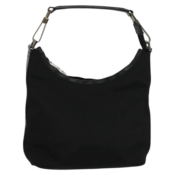 GUCCI Hand Bag Nylon Black Silver 000 0601 Auth ep8657