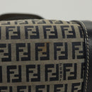 FENDI Zucchino Canvas Handtasche Marineblau Silber Auth ep8665-6