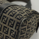 FENDI Zucchino Canvas Hand Bag Navy Silver Auth ep8665-14