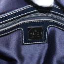 FENDI Zucchino Canvas Hand Bag Navy Silver Auth ep8665-18