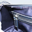 FENDI Zucchino Canvas Hand Bag Navy Silver Auth ep8665-21