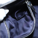 FENDI Zucchino Canvas Handtasche Marineblau Silber Auth ep8665-22