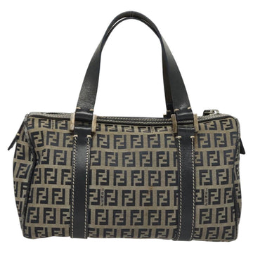 FENDI Zucchino Canvas Hand Bag Navy Silver Auth ep8665 - 0
