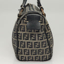 FENDI Zucchino Canvas Hand Bag Navy Silver Auth ep8665-3