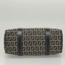 FENDI Zucchino Canvas Hand Bag Navy Silver Auth ep8665-5