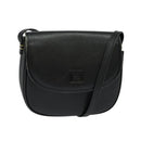 Burberrys Shoulder Bag Leather Black Gold Auth ep8683-1