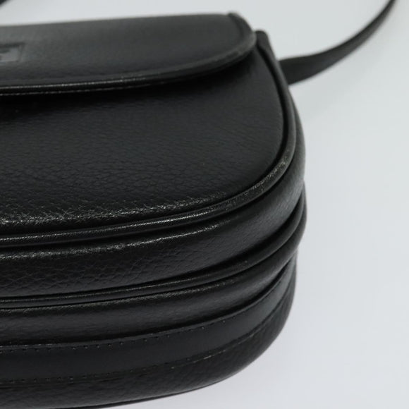 Burberrys Shoulder Bag Leather Black Gold Auth ep8683