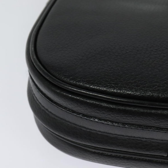 Burberrys Shoulder Bag Leather Black Gold Auth ep8683