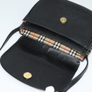 Burberrys Shoulder Bag Leather Black Gold Auth ep8683-15