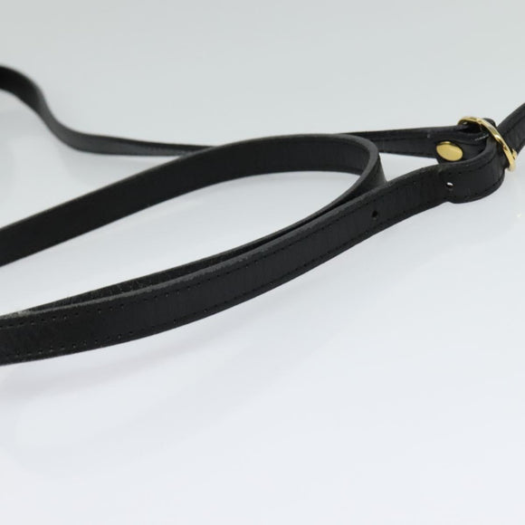 Burberrys Shoulder Bag Leather Black Gold Auth ep8683