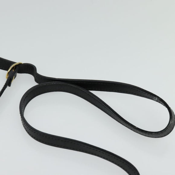 Burberrys Shoulder Bag Leather Black Gold Auth ep8683