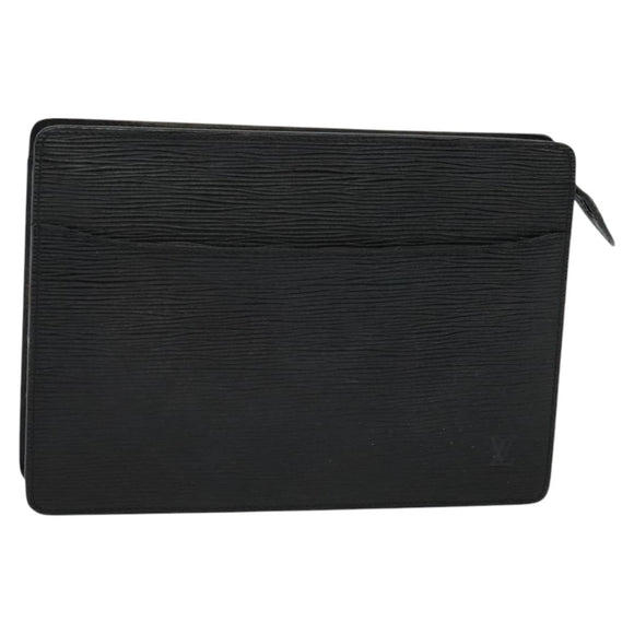 LOUIS VUITTON Epi Pochette Homme Clutch Bag Black Noir M52522 LV Auth ep8688