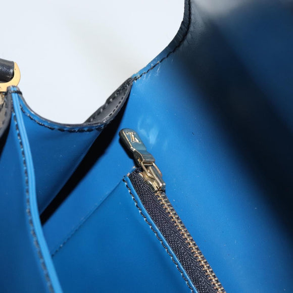 LOUIS VUITTON Epi Bicolor Free Run Shoulder Bag Black Blue M52415 LV Auth ep8692