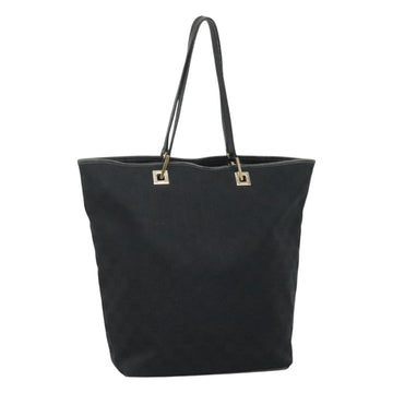 GUCCI GG Canvas Tote Bag Black Gold 002 1098 3444 Auth ep8698