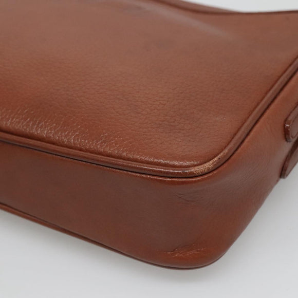 Burberrys Shoulder Bag Leather Brown Gold Auth ep8702