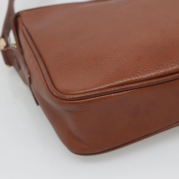 Burberrys Shoulder Bag Leather Brown Gold Auth ep8702