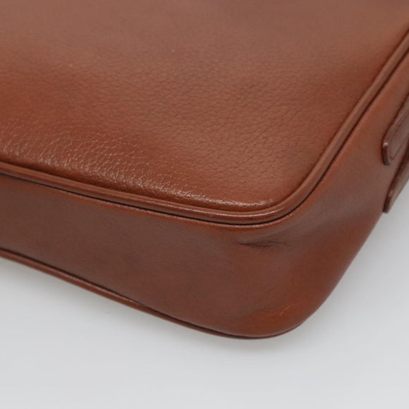 Burberrys Shoulder Bag Leather Brown Gold Auth ep8702