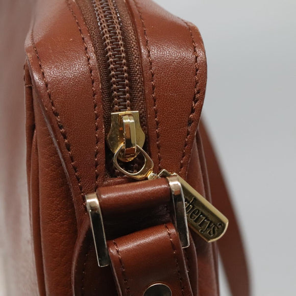 Burberrys Shoulder Bag Leather Brown Gold Auth ep8702